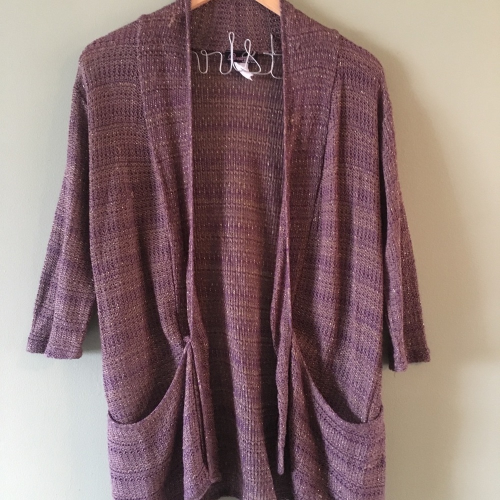 Purple and Gold Open Cardigan Sz XL